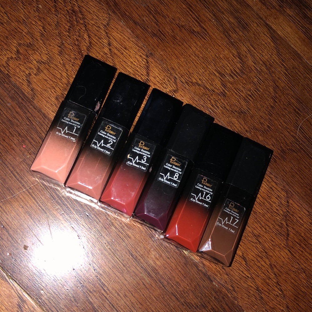 Pudaier lip gloss numbers 1,2,3,8,16,& 17